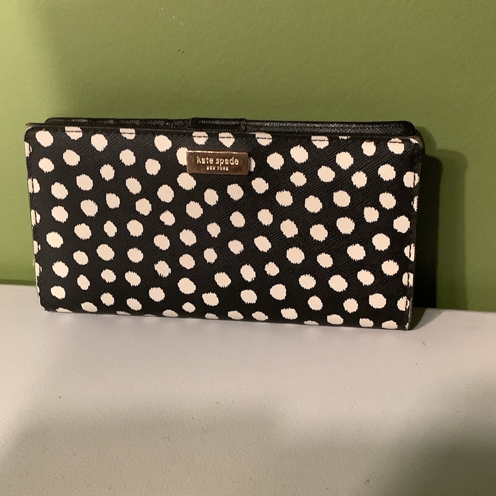 Kate Spade Black and White Polka Dot Wallet